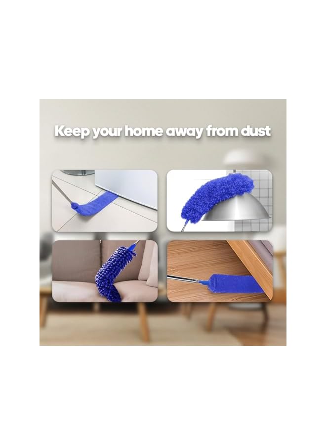 erorex 360 Microfiber Duster Brush for high Ceilings 76-254cm with Telescopic Extra Long Pole, Extendable Reusable Duster Wand Washable Lightweight for Cleanong High Ceiling Fan Blinds Furniture - Image 3