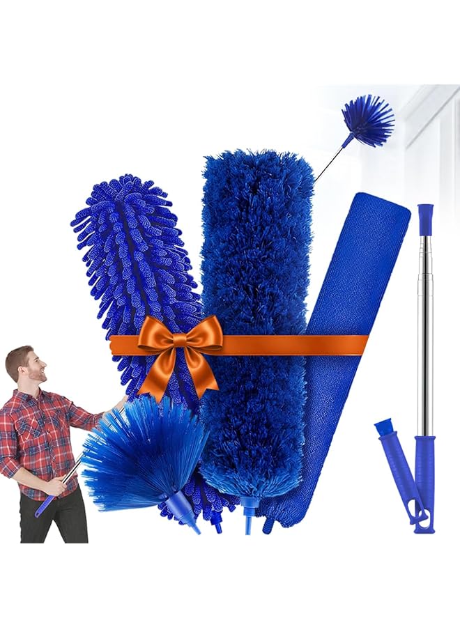 erorex 360 Microfiber Duster Brush for high Ceilings 76-254cm with Telescopic Extra Long Pole, Extendable Reusable Duster Wand Washable Lightweight for Cleanong High Ceiling Fan Blinds Furniture - Image 1