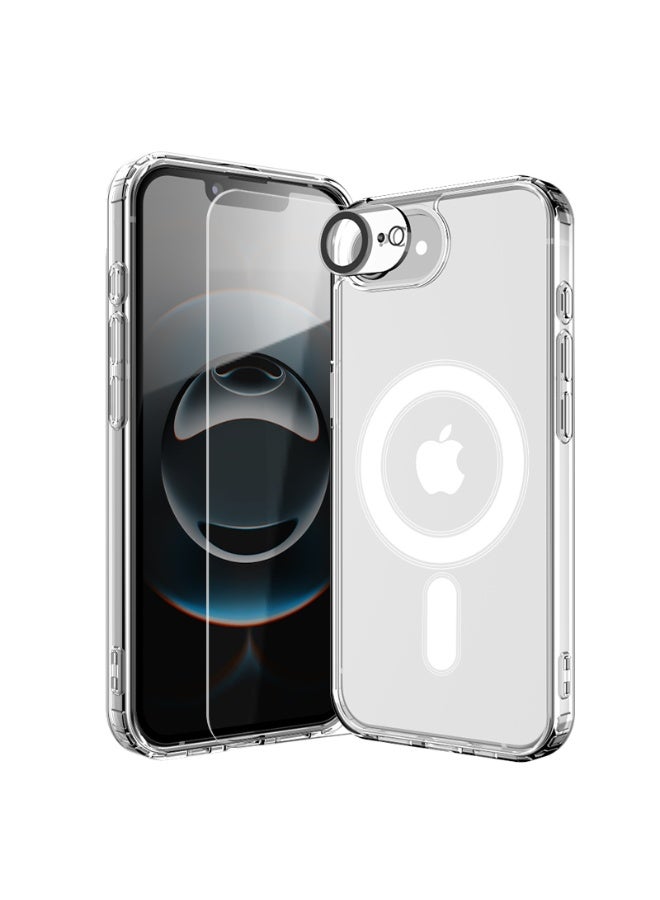 MMG 3-in-1 Heavy Duty Protection Magsafe Case for iPhone 16e | 360° Anti-Shock Protection | Magsafe Cover Case | Lens Protection | 9H Glass Screen Protector  - Image 1