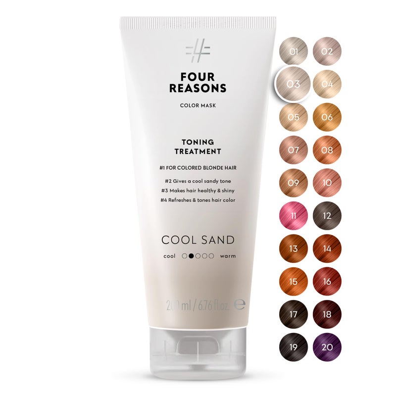 Four Reasons Color Mask â€“ Cool Sand Blonde - (27 Colors) Color Depositing Conditioner, Toning Treatment, Tone & Enhance Color-Treated Hair - Semi Permanent Hair Dye, Vegan and Cruelty-Free, 6.76 fl oz - Image 1