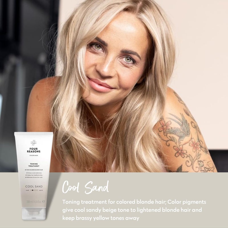 Four Reasons Color Mask â€“ Cool Sand Blonde - (27 Colors) Color Depositing Conditioner, Toning Treatment, Tone & Enhance Color-Treated Hair - Semi Permanent Hair Dye, Vegan and Cruelty-Free, 6.76 fl oz - Image 2