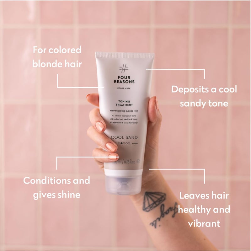 Four Reasons Color Mask â€“ Cool Sand Blonde - (27 Colors) Color Depositing Conditioner, Toning Treatment, Tone & Enhance Color-Treated Hair - Semi Permanent Hair Dye, Vegan and Cruelty-Free, 6.76 fl oz - Image 4