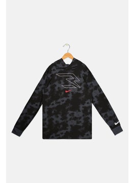 Nike 3Brand by Russell Wilson Kids Boy Sportswear Fit Graphic Print Training Hoodie, Black  - Image 1