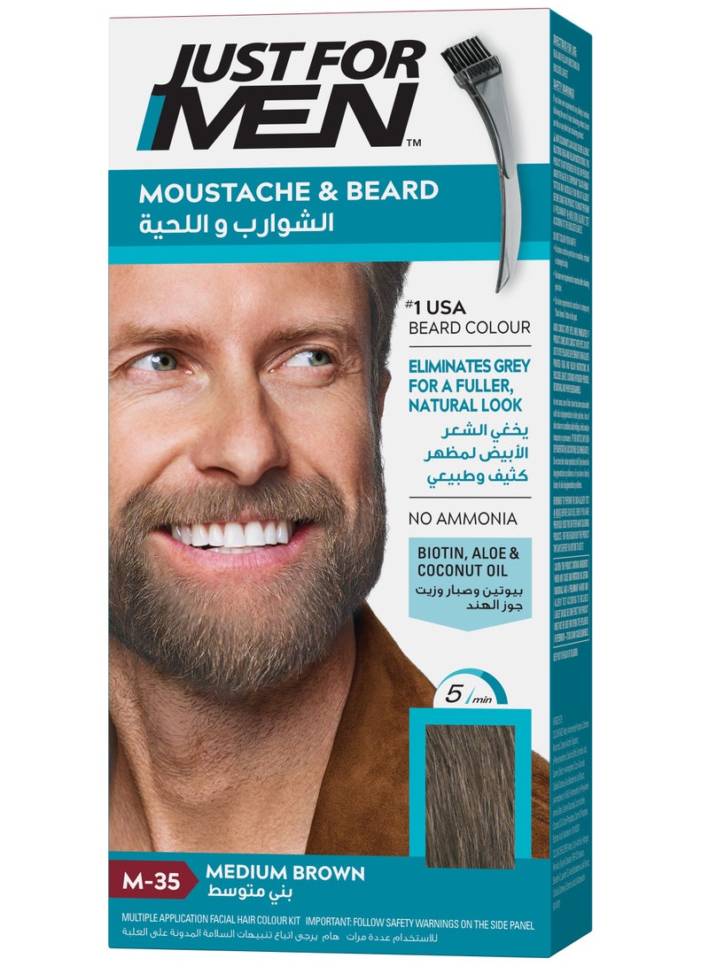 Just For Men Moustache-Beard Gel Med Brown - Image 1