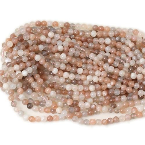CHEAVIAN 60PCS 6mm Natural Rainbow Moonstone Stone Gemstone Round Loose Beads for Jewelry Making 1 Strand 15" - Image 2