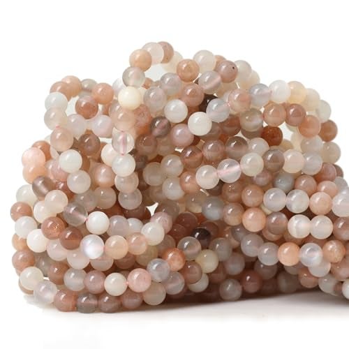 CHEAVIAN 60PCS 6mm Natural Rainbow Moonstone Stone Gemstone Round Loose Beads for Jewelry Making 1 Strand 15" - Image 1