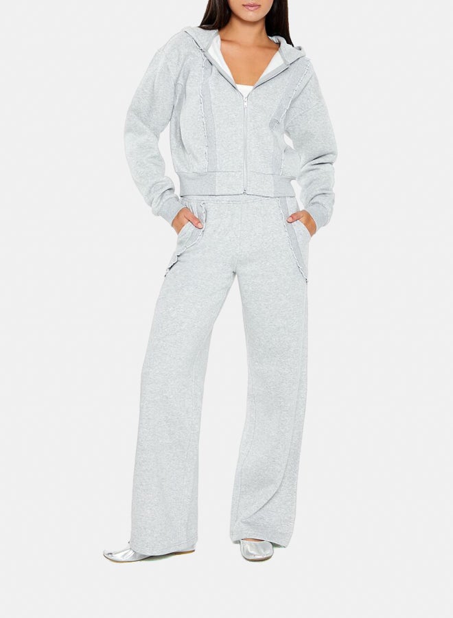 FOREVER 21 Lettuce Edge Zip-Up Hoodie - Image 2