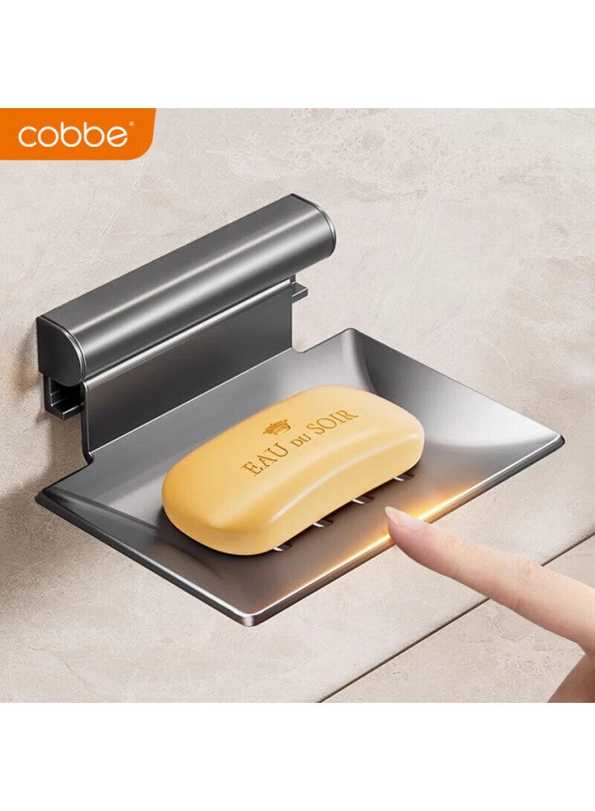 Cobbe Creative Soap Dish, Space Aluminum Bathroom Soap Holder, Storage Rack, Soap Net, Hotel Soap Tray, Draining Soap Box