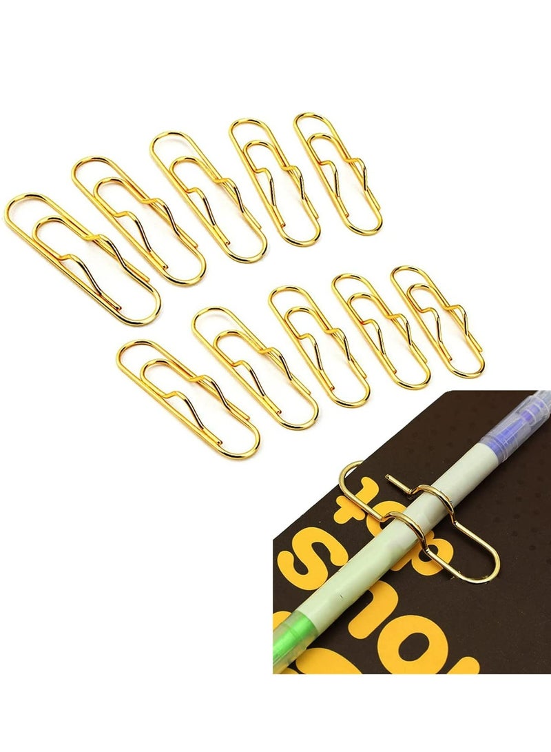 Loquat 10 Pcs Metal Pen Holder Clip Paper Clip Stationery Tool for Notebook Journals - Image 1