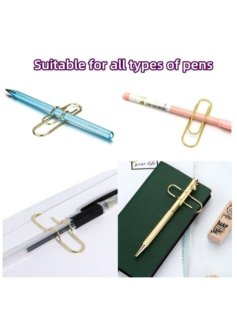 Loquat 10 Pcs Metal Pen Holder Clip Paper Clip Stationery Tool for Notebook Journals - Image 5
