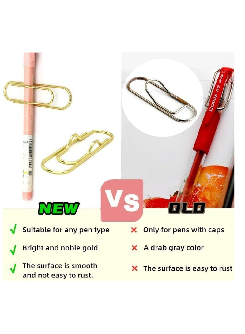 Loquat 10 Pcs Metal Pen Holder Clip Paper Clip Stationery Tool for Notebook Journals - Image 3