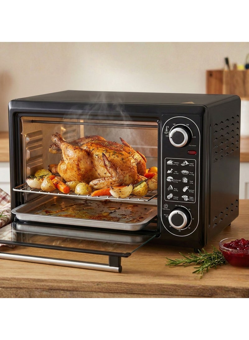 PRIMO PLUS 48L Digital Touch Oven, 2000W, Multi-Function, Stainless Steel, Timer - Toast - Bake - Grill, 10 Programmable Modes, Steam, Bake, Grill and Reheat - Powerful Rotisserie Function with Crumb Tray - Image 2