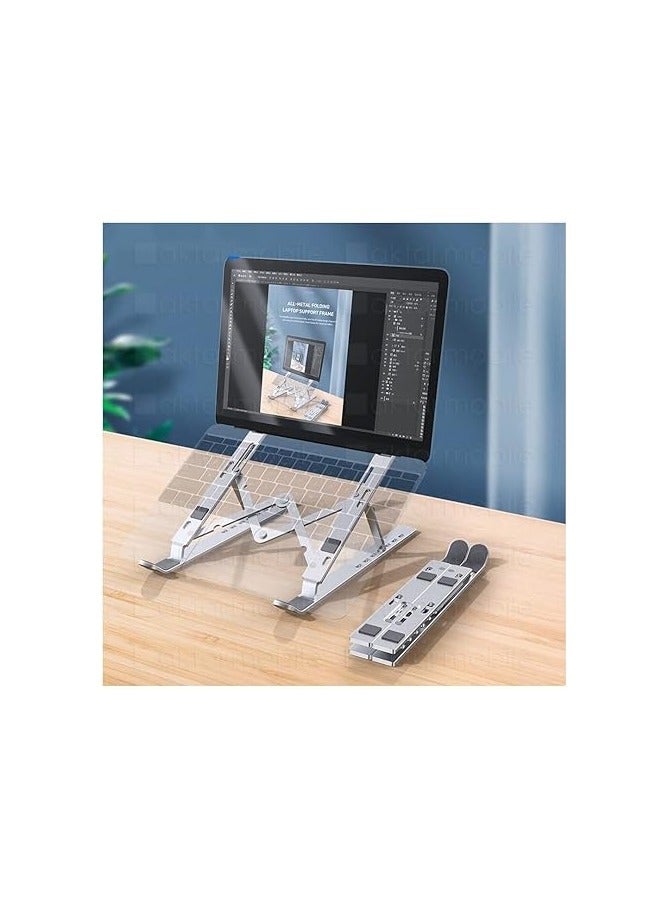 Laptop stand, adjustable to 7 levels, made of aluminum alloy, foldable, silver - Image 5