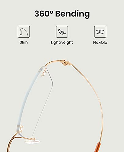 Cyxus Titanium Blue Light Glasses for Men Blue Light Blocking Eyewear Ultra Light Anti Eye Strain Rimless Eyeglasses Reduce Headache - Image 5