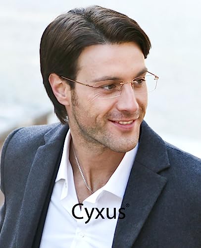 Cyxus Titanium Blue Light Glasses for Men Blue Light Blocking Eyewear Ultra Light Anti Eye Strain Rimless Eyeglasses Reduce Headache - Image 2