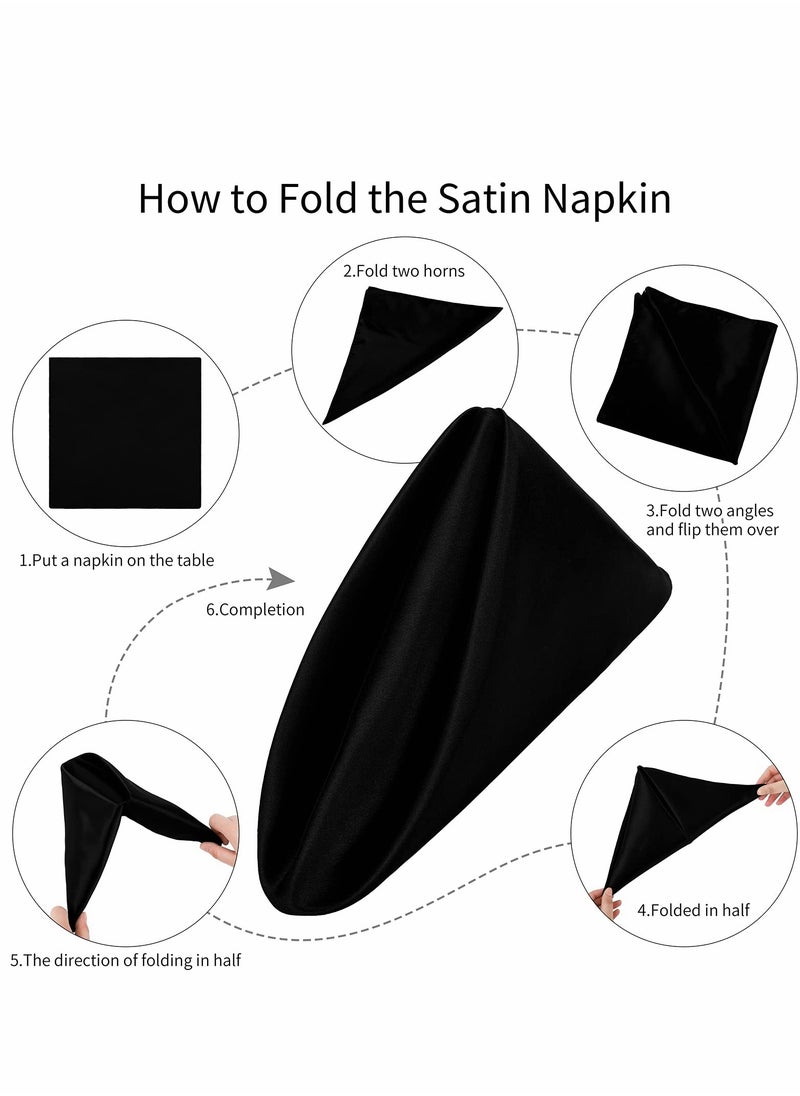 KASTWAVE - Square Satin Napkin Bright Silk Table Soft Smooth Fabric - Image 1