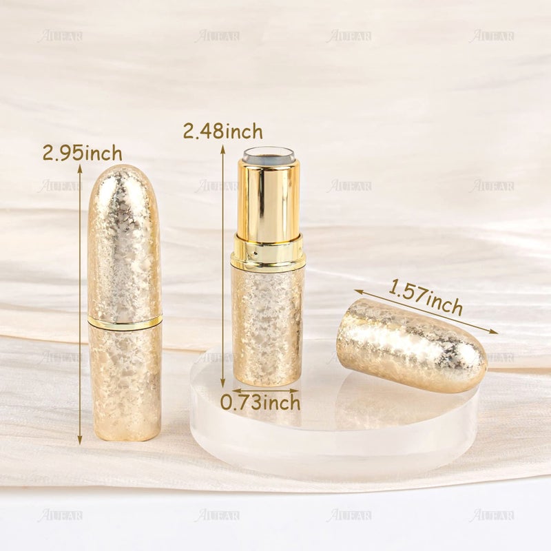 AUEAR, Empty Lip Balm Lipstick Tubes Container Bullet Shape for DIY (Gold, 8 Pack) - Image 2