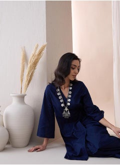 Femmella Cotton Textured Dobby Wrap Kurta with Straight Pant Co-Ords by Styli  - Image 2