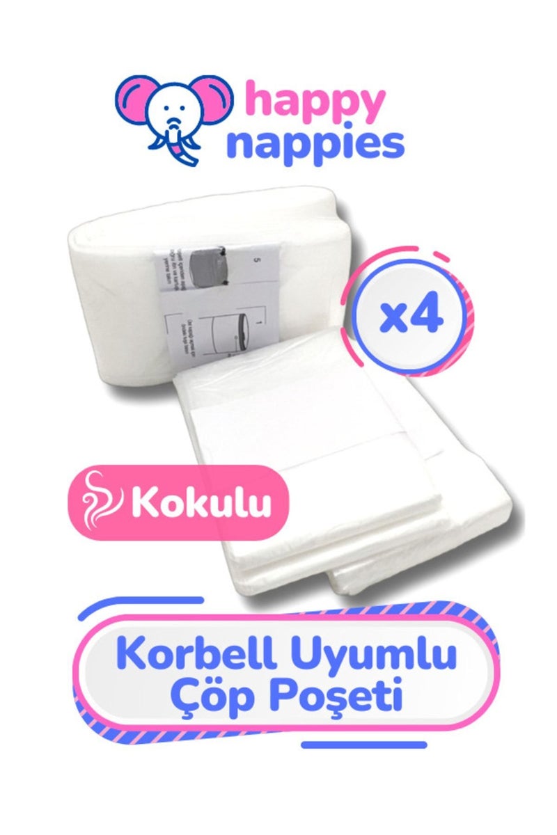 Korbell 15/16lt Compatible Domestic Garbage Bag - 4 Pack - 2000 Baby Diapers Capacity - Image 1