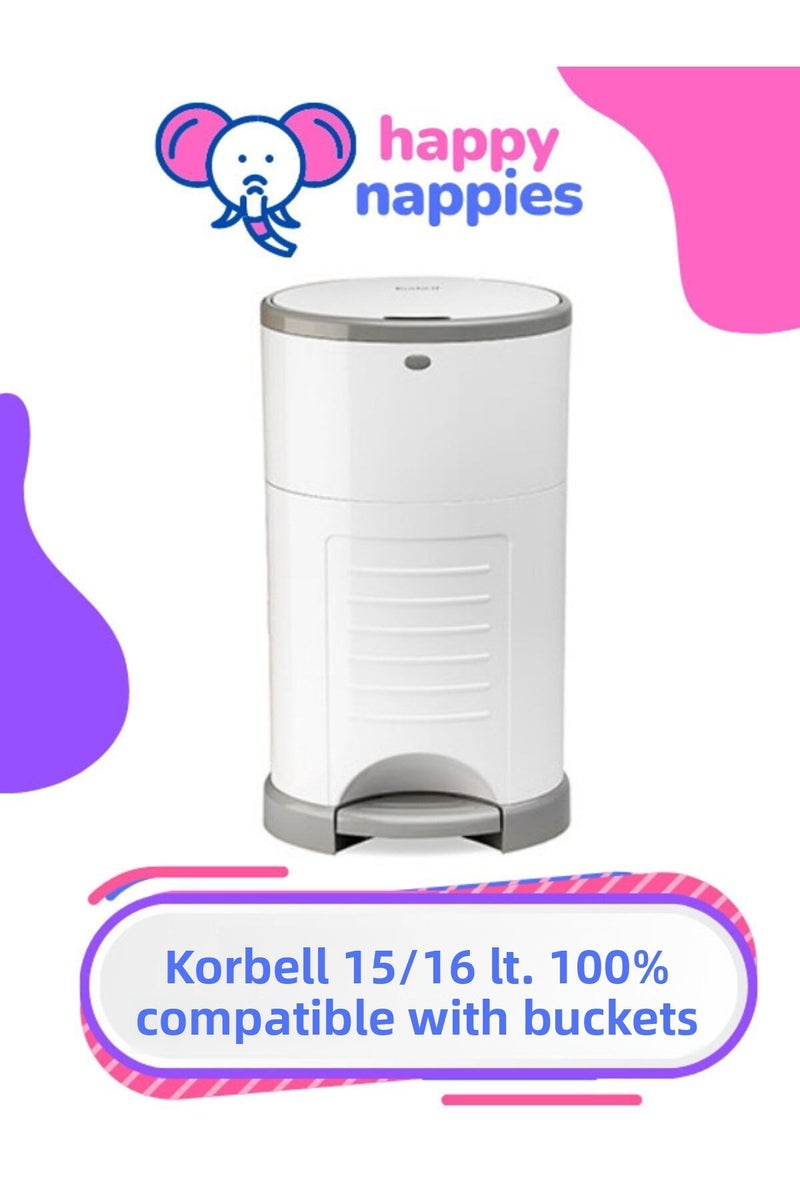 Korbell 15/16lt Compatible Domestic Garbage Bag - 4 Pack - 2000 Baby Diapers Capacity - Image 2