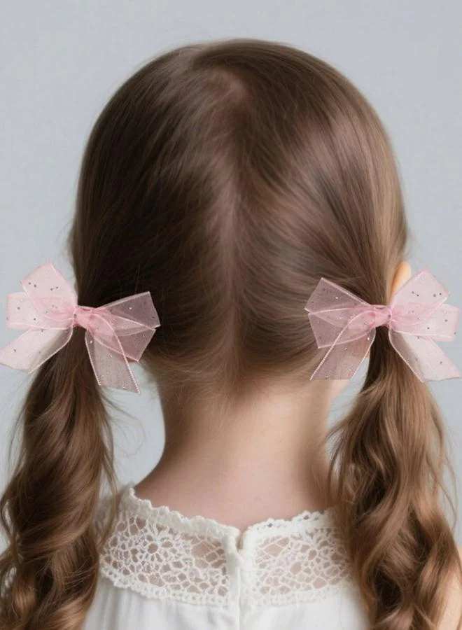 Take Two Pack of 2 - Pink Bow Hair Ties