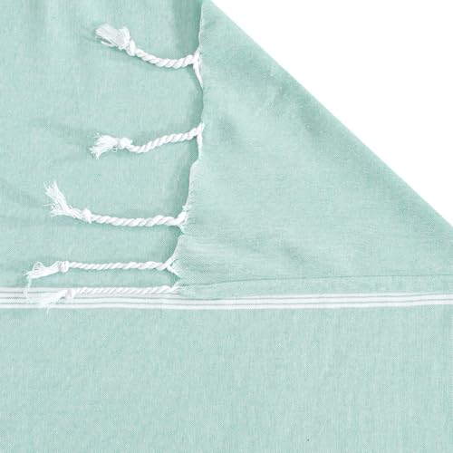 Värde Handmade Double Bedsheet 210 TC | Without Pillow Cover | Handloom Cotton Bedsheets | Double Bedsheet for Summer (Size 90X100 Inches, 7.5 x 8.3 Feet (Sea Green Light, Double Bed) - Image 5