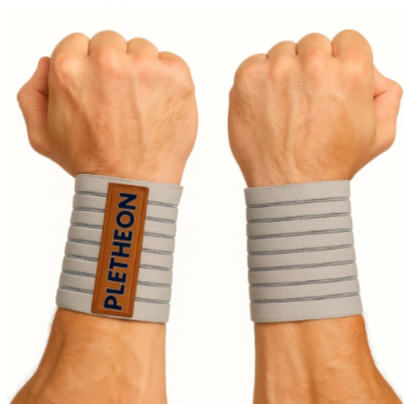 PLETHEON Wrist Support Band for Gym, Workout & Weightlifting | Adjustable Wrist Strap for Men & Women | Pain Relief & Wrist Stability for Fitness & Sports (VENTILATED GREY) - Image 1