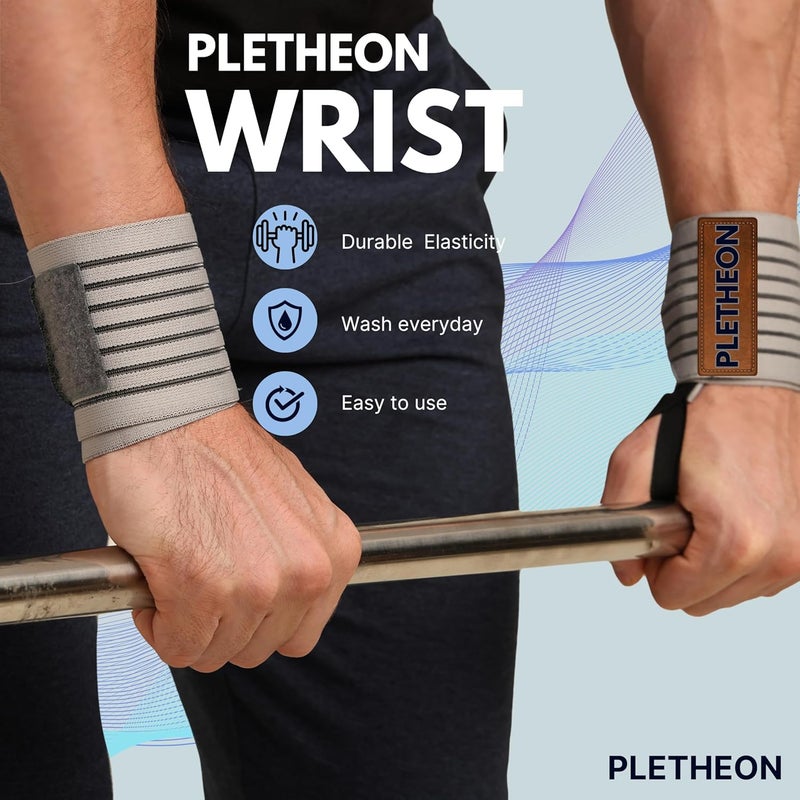 PLETHEON Wrist Support Band for Gym, Workout & Weightlifting | Adjustable Wrist Strap for Men & Women | Pain Relief & Wrist Stability for Fitness & Sports (VENTILATED GREY) - Image 3