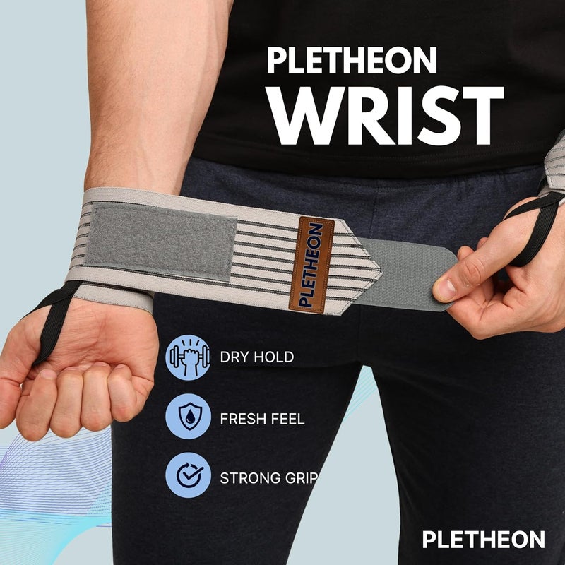 PLETHEON Wrist Support Band for Gym, Workout & Weightlifting | Adjustable Wrist Strap for Men & Women | Pain Relief & Wrist Stability for Fitness & Sports (VENTILATED GREY) - Image 4