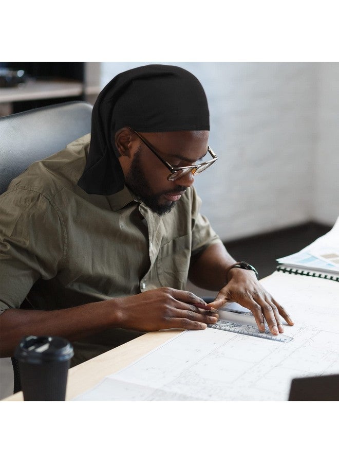 Tatuo 4 Pieces Unisex Dreadlock Cap Long Hair Dreads Head Wrap Sleeping Cap Hair Accessories Sleep Bonnet For Men Women (Black) - Image 4