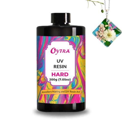 Oytra UV Resin Hard Clear Glossy Finish for Artists and Professionals Polymer Clay Gloss DIY Jewelry Craft Decoration Casting Coating (200 Grams) - Image 1
