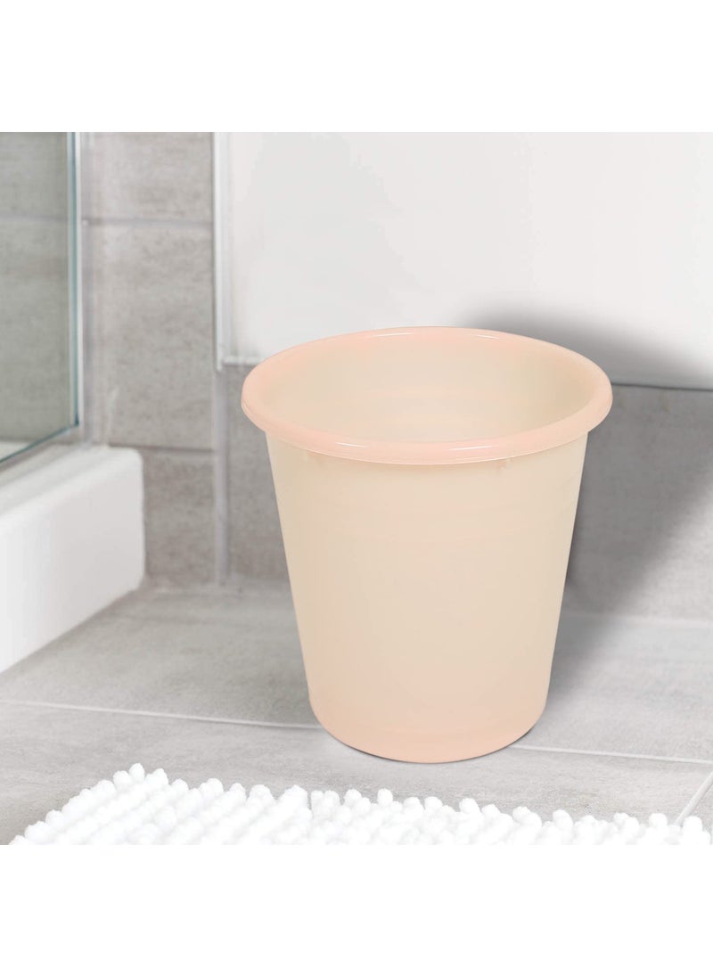 Kuber Industries Kuber Industries Plastic DustbinPortable Garbage Basket Round Trash Can for HomeKitchenOfficeCollege10 LtrCream  - Image 4