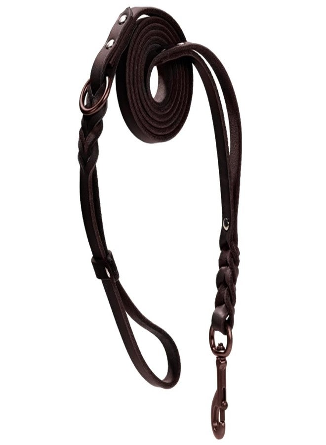 Howgo Leather Dog Leash 6 Foot Super Lightweight Military Grade Heavy Duty Soft and Comfortable Lead for Large Medium and Small Dogs Training and Walking (Brown, 3/5in) - Image 1