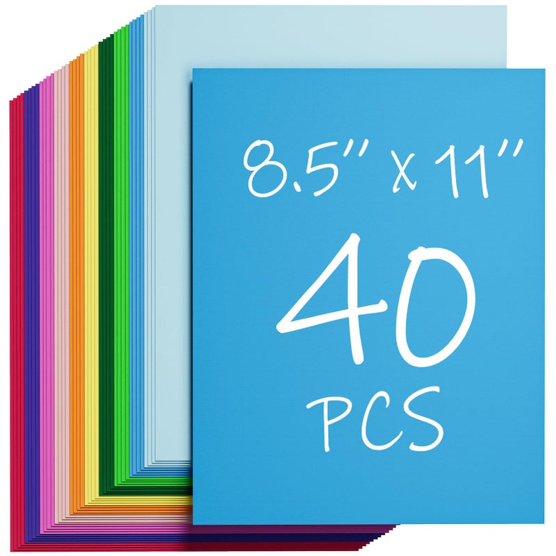 CreGear 40 Sheets Colored Cardstock Printer Paper 85 x 11 10 Assorted Colors Card Stock 180gsm65lb Multicolor A4 Colorful Construction Paper for Crafting Christmas DIY Card Making Scrapbooking