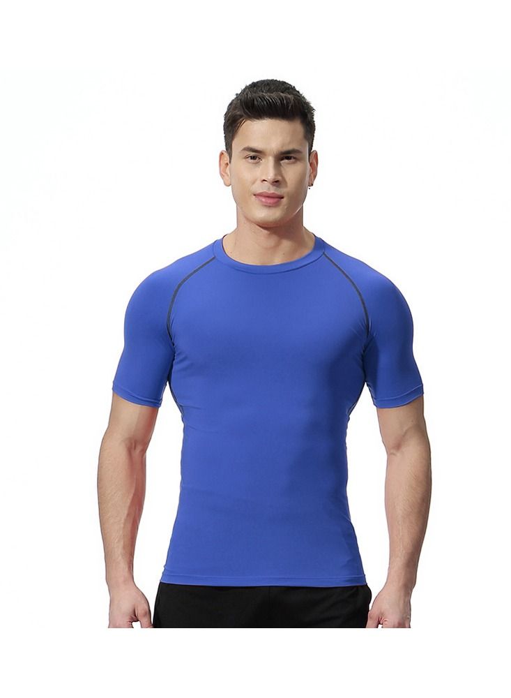 Loquat Men Quick Dry Breathable Sports T-Shirt Blue 