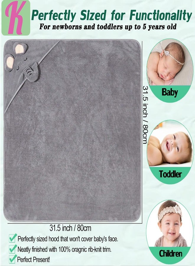 kmilro Baby Hooded Towels 4 Pack Unisex Bath Essentials 31.5x31.5 in Coral Fleece Super Soft Absorbent Baby Towels Newborn Necessities Gift Baby Stuff Towel with Hood for Boy, Girl, Babies, Toddlers - Image 2