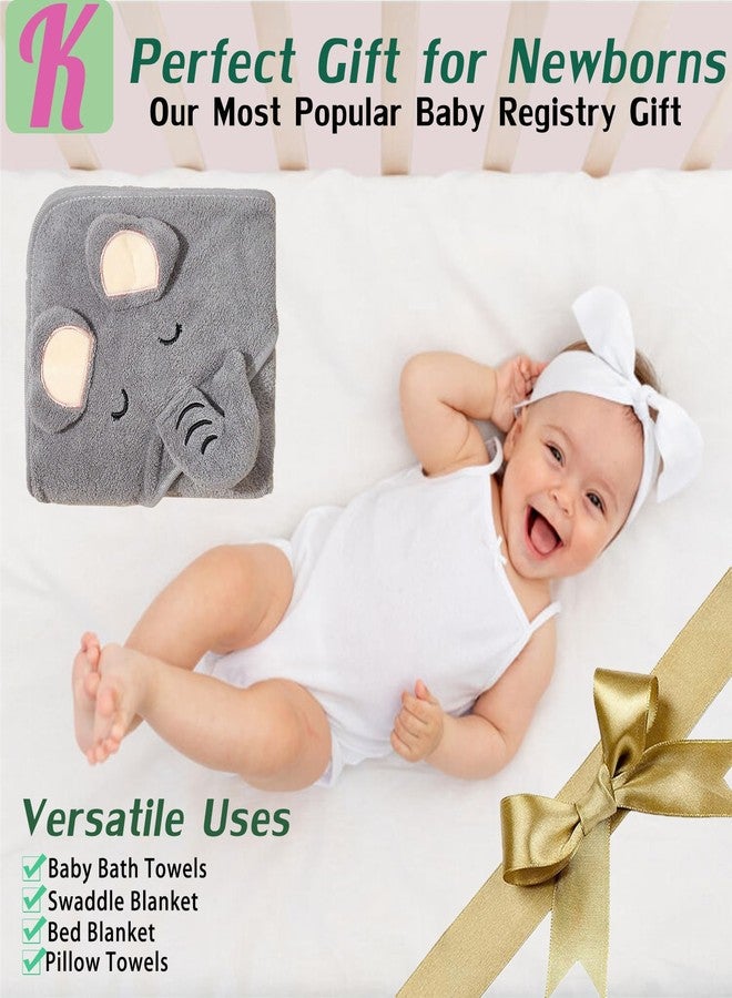 kmilro Baby Hooded Towels 4 Pack Unisex Bath Essentials 31.5x31.5 in Coral Fleece Super Soft Absorbent Baby Towels Newborn Necessities Gift Baby Stuff Towel with Hood for Boy, Girl, Babies, Toddlers - Image 5