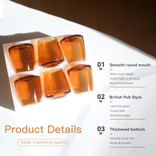 Cyrelwing Brown Stemless Wine Glasses Set 6-Colorful Wine Glasses Stemless for Wine water,whiskies, juices, cocktails,Unique Gifts for Mother day Birthday Wedding Party - Image 2