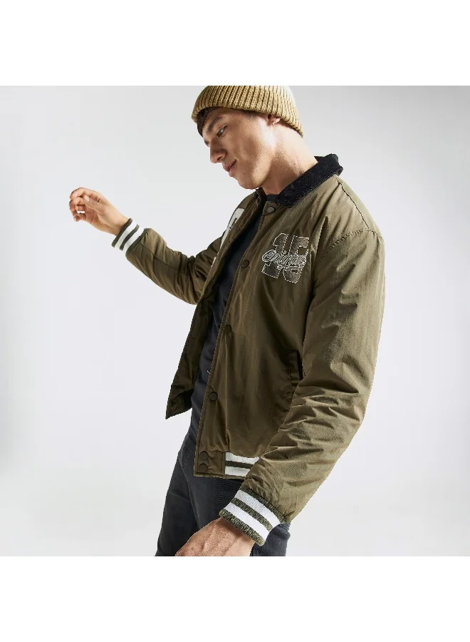 Splash FAV Embroidered Button Through Jacket with Pockets