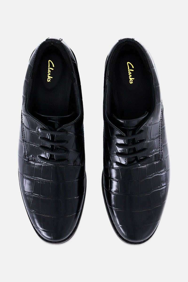 clarks Women Standard Ria Derby Lace UP Casual Shoes, Black - Image 3