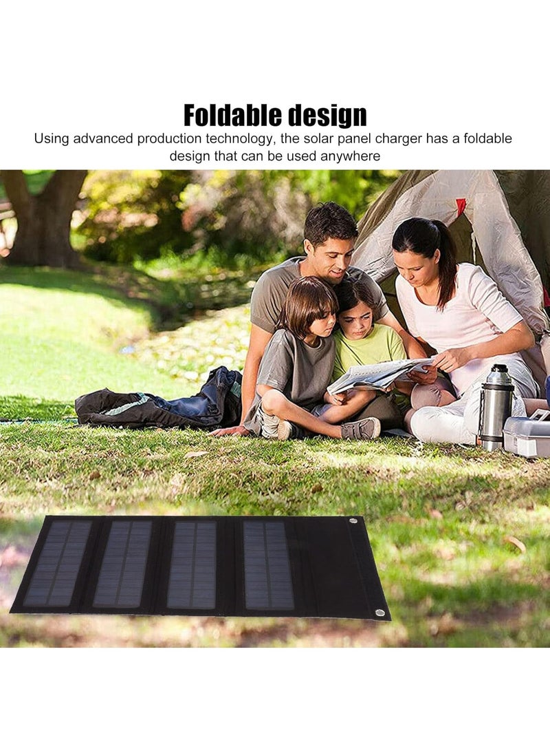 Manopola 20W Fold Solar Panel Charging Bag Folding Bag Foldable Monocrystalline Solar Panel for Outdoor Cam Hiking Charging Black for Home Use (Black) - Image 3