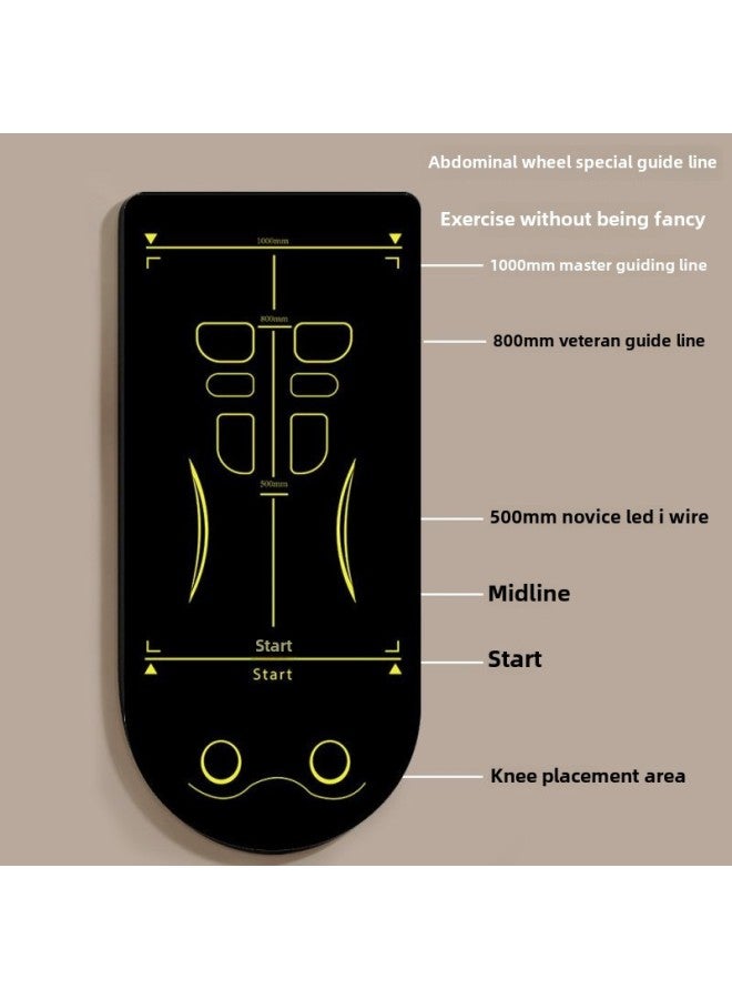 Q3Y Abdominal Wheel Special Mat Physical Training Mat Abdominal Wheel Mat Yoga Men's Fitness Mat Thickened Shock Absorption-Size:Gilt Black#02 (axg-97)-ready To Make Lianluo Overcome  - Image 4