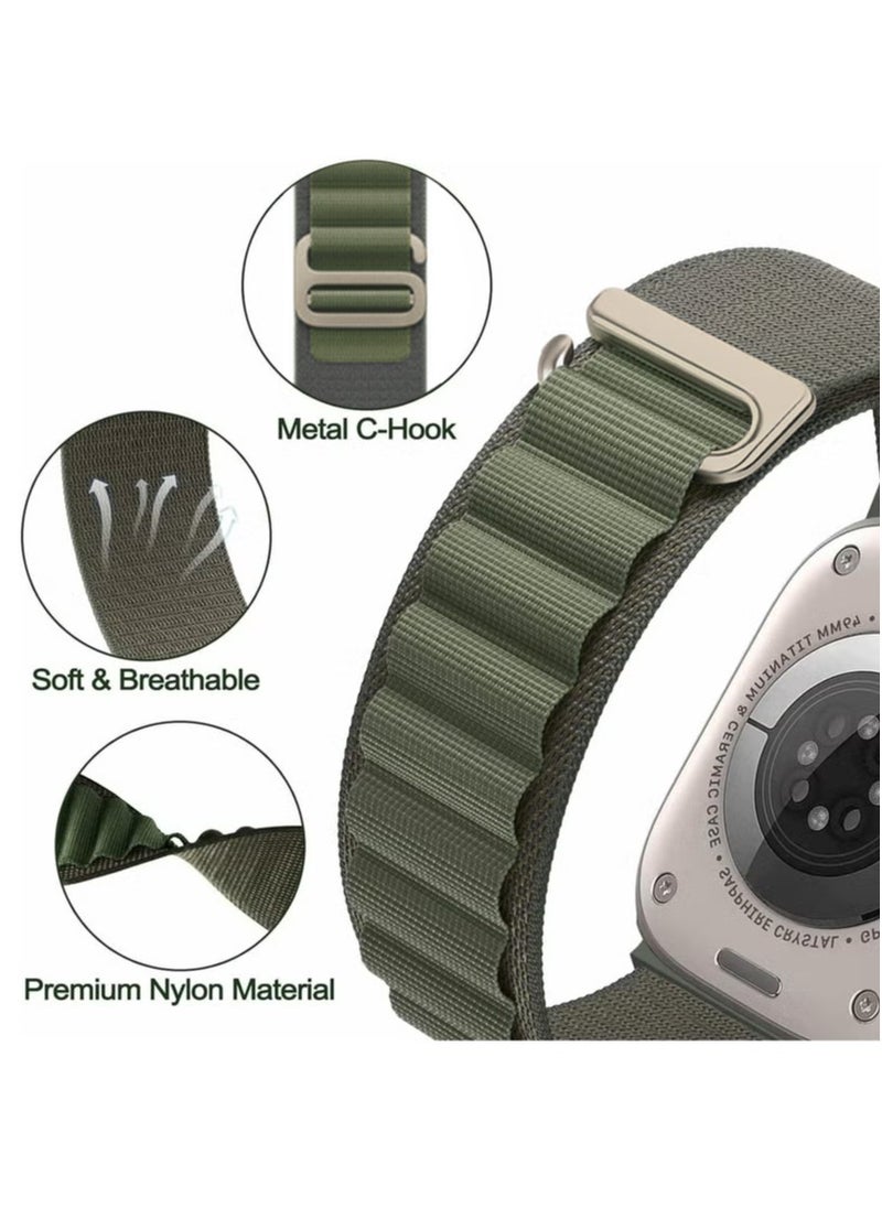 Generic - 5 Piece for Apple Watch Alpine Loop Band 49mm/45mm/44mm Nylon Woven Sport Strap Compatible with iWatch Series 8/Ultra/7/SE/6/5/4/3/2/8 White/Green/Blue/Black - Image 1