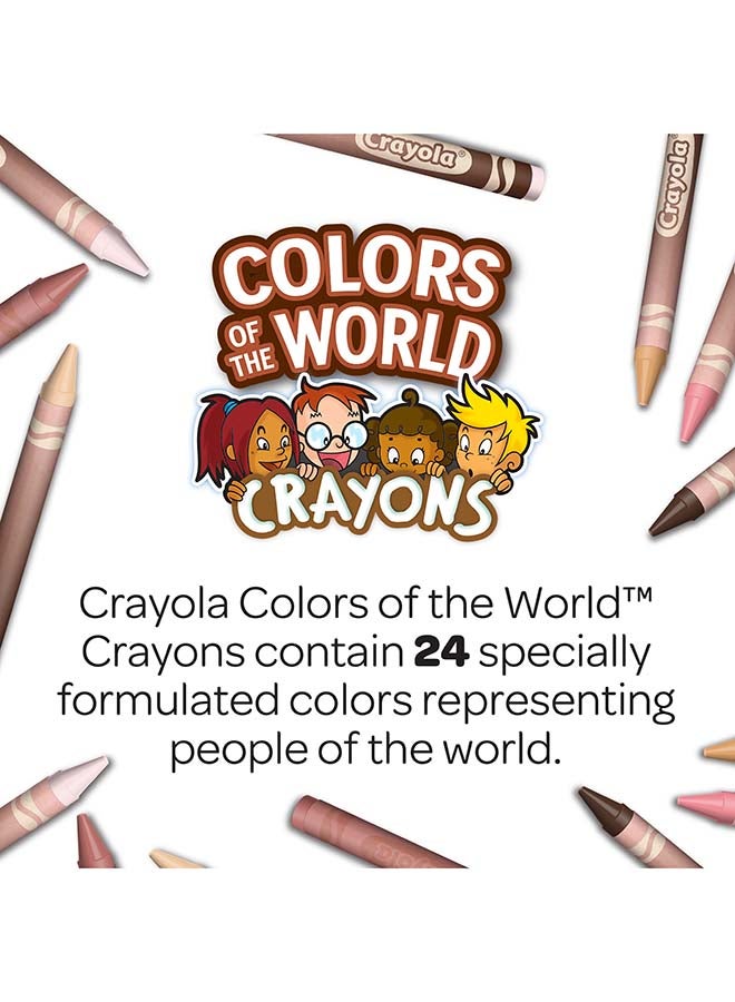 Crayola ألوان بشرة العالم أقلام تلوين، 24 عدد - Image 3