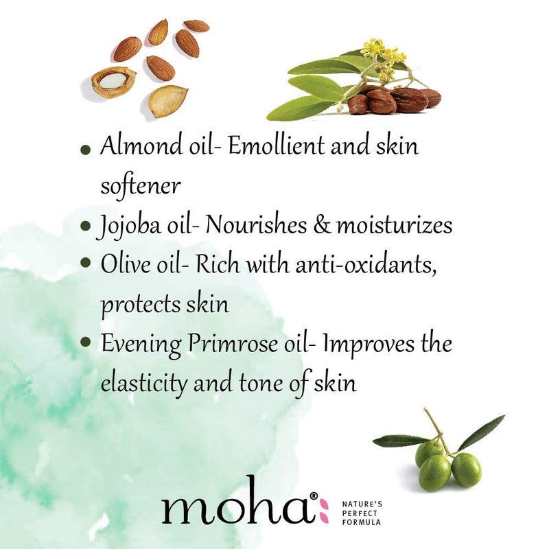 moha Herbal Shower Gel 200 ml And Rejuvenating Massage Oil 200ml Combo  Soft Supple and Moisturised Skin with Aloe Tea Tree Neem and Orange  Herbal Body Wash Gel and Massage Oil - Image 2