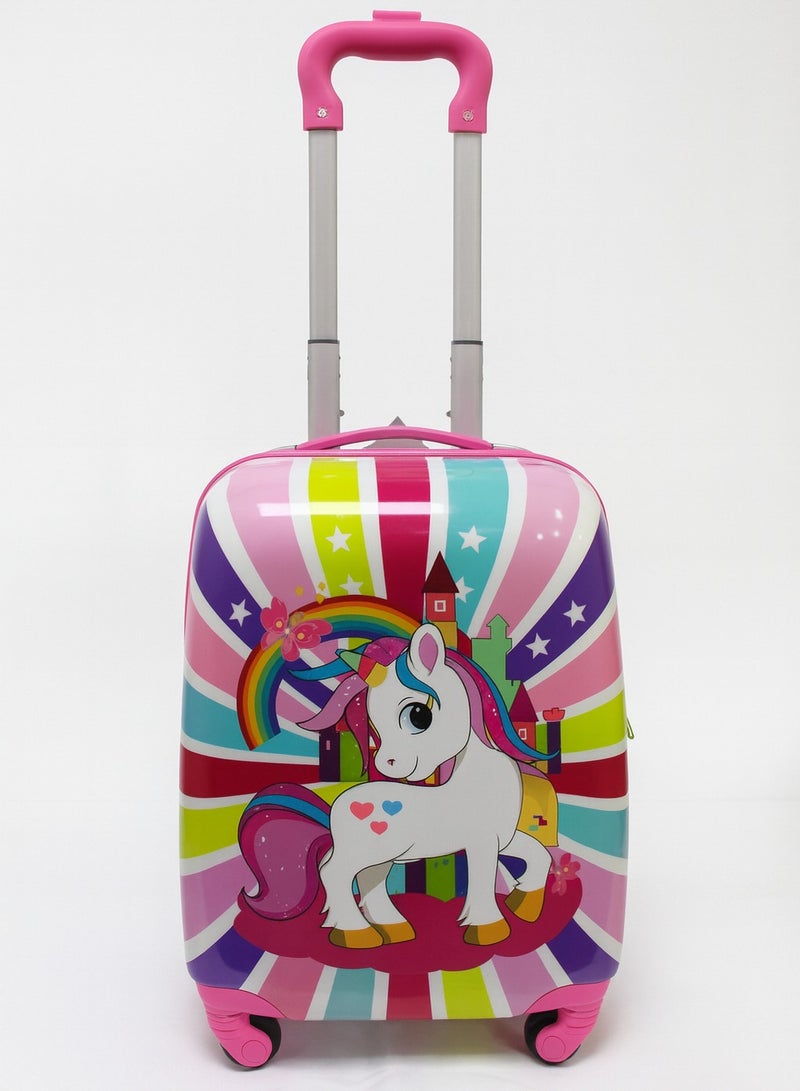 Unicorn Little Horse-Hard Sided Polycarbonate Kids Trolley Luggage-16 Inches| ULH-111