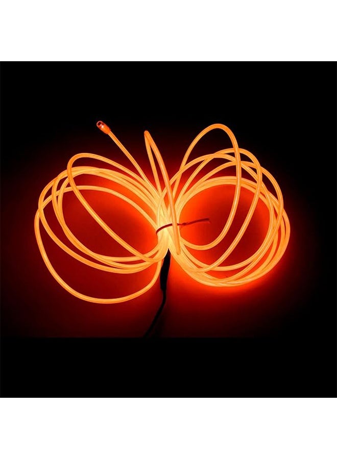 EL Line Orange ، / 1 متر حزمة بطارية محمولة ضوء نيون مع ضوء حبل مضيء قابل للقص بزاوية 360 درجة مناسب للحفلات ، ديكور DIY - Image 3
