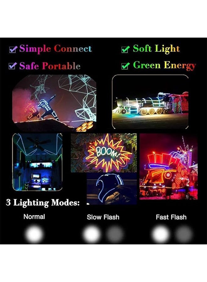 EL Line Orange ، / 1 متر حزمة بطارية محمولة ضوء نيون مع ضوء حبل مضيء قابل للقص بزاوية 360 درجة مناسب للحفلات ، ديكور DIY - Image 4