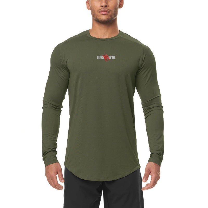 Sports Fitness Tights Men'S Trend Long Sleeve T-Shirt Basketball Training Muscle Top - Image 4