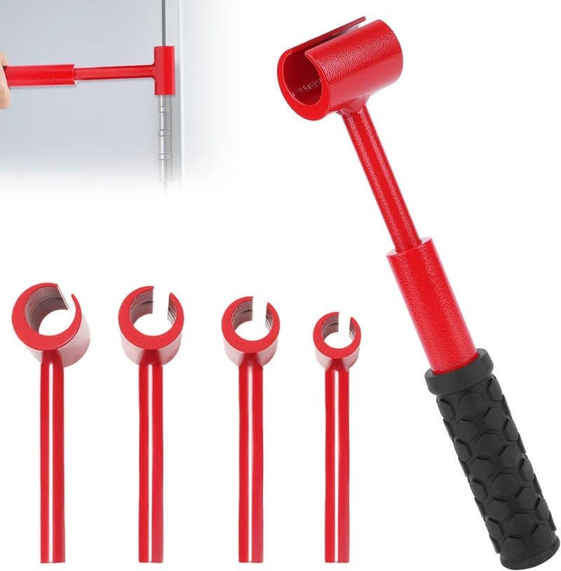 ASIEIT 4 in 1 Door Hinge Adjustment Tool, Multi-Size Hinge Gap Adjustment Wrench Tool Set for Round Bolt Standard Gauge 0.53-0.97 Inch, Stainless Steel Hinge Wrench with Rubber Handle for Repair - Image 1